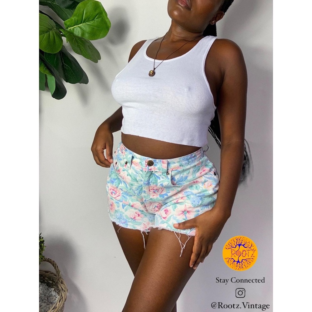 80’s/90’s Vintage Floral Denim Shorts